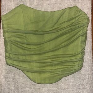 Green Strapless Top